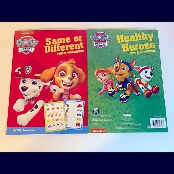 🎁Paw Patrol Same or different activity and Health Heroes Pree-K Workbook - Picture 1 of 7